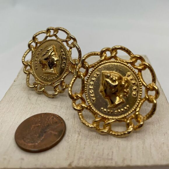 Vintage Queen Victoria Gold Cufflinks House of Windsor - Picture 4 of 11